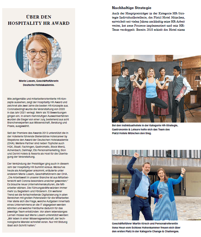 Hospitality HR Award 2021 Tophotel